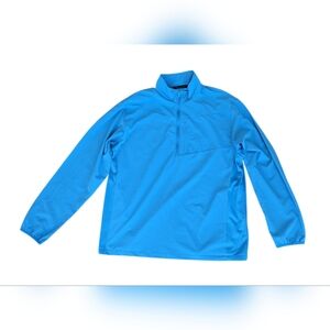 NWT PGA Tour Men's Sz M long sleeve half-zip pullover golf jacket in Ibiza Blue